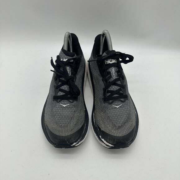 Womens 5.5 Hoka One One Clifton 9 Running Shoes Gray White Sneaker 1131170-BWHT - Picture 3 of 10